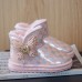 Girls Fashion Plaid Print Butterfly Snow Boots Thickened Fleece Boots