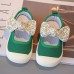 Girls Cute Floral Print Bow Shoes