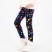 【3Y-12Y】Girls Stylish Leopard And Flowers And Cartoon Print Thickened Fleece Leggings