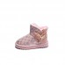 Girls Fashion Plaid Print Butterfly Snow Boots Thickened Fleece Boots