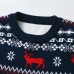 【2Y-8Y】Unisex Christmas Keep Warm Elk Snowflake Jacquard Colorblock Round Neck Sweater