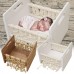 Full Moon Newborn Photography Props Hundred Sunshine Woven Solid Wood Crib  White